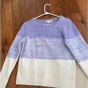 Purple and white sweater